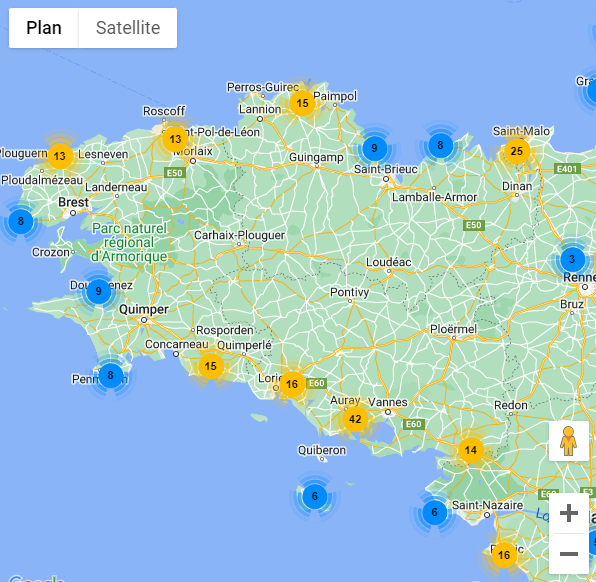 Cartographie des points de collecte